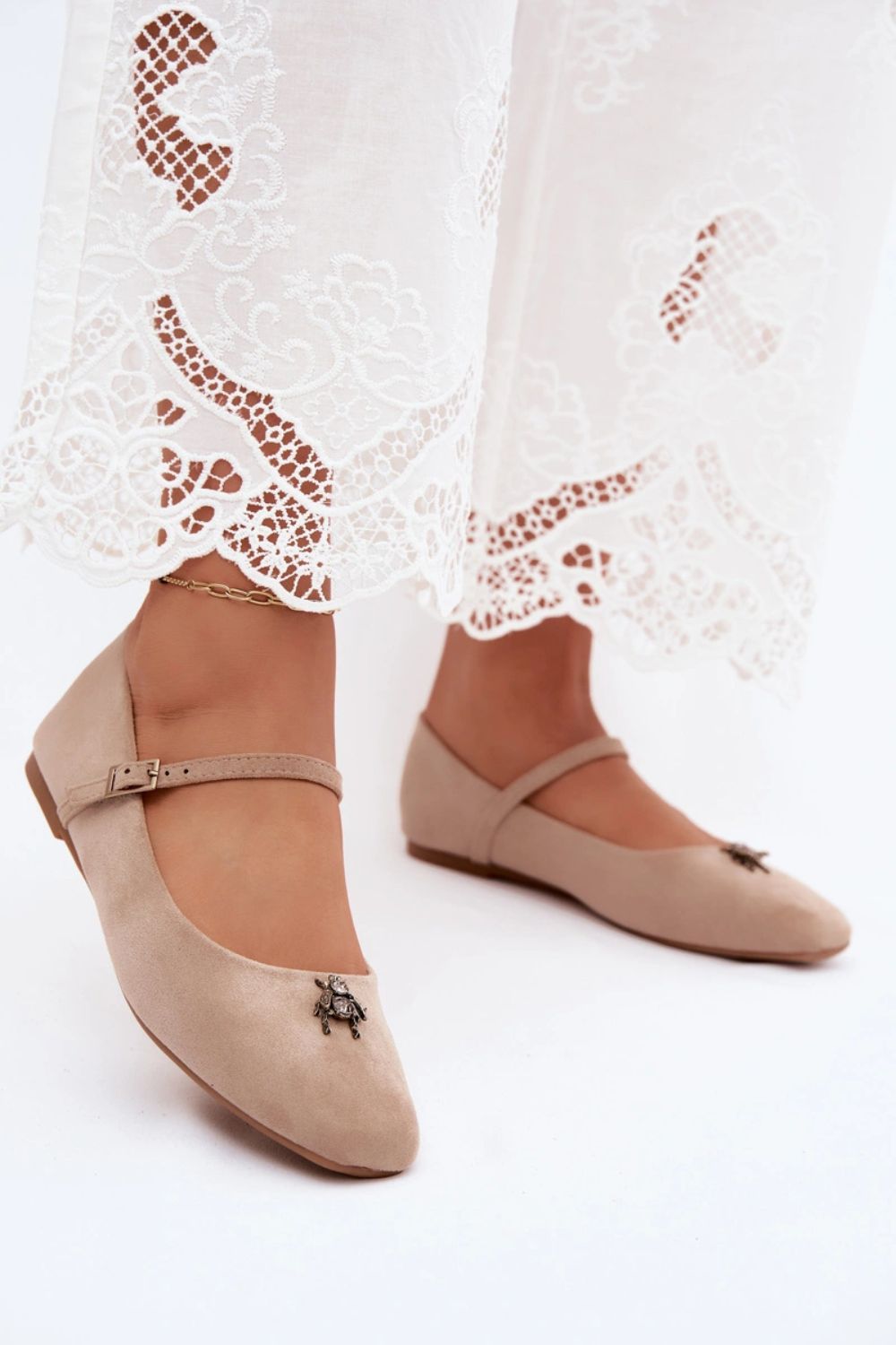 Step In Style Pinea Beige Suede Ballet Flats - view 4
