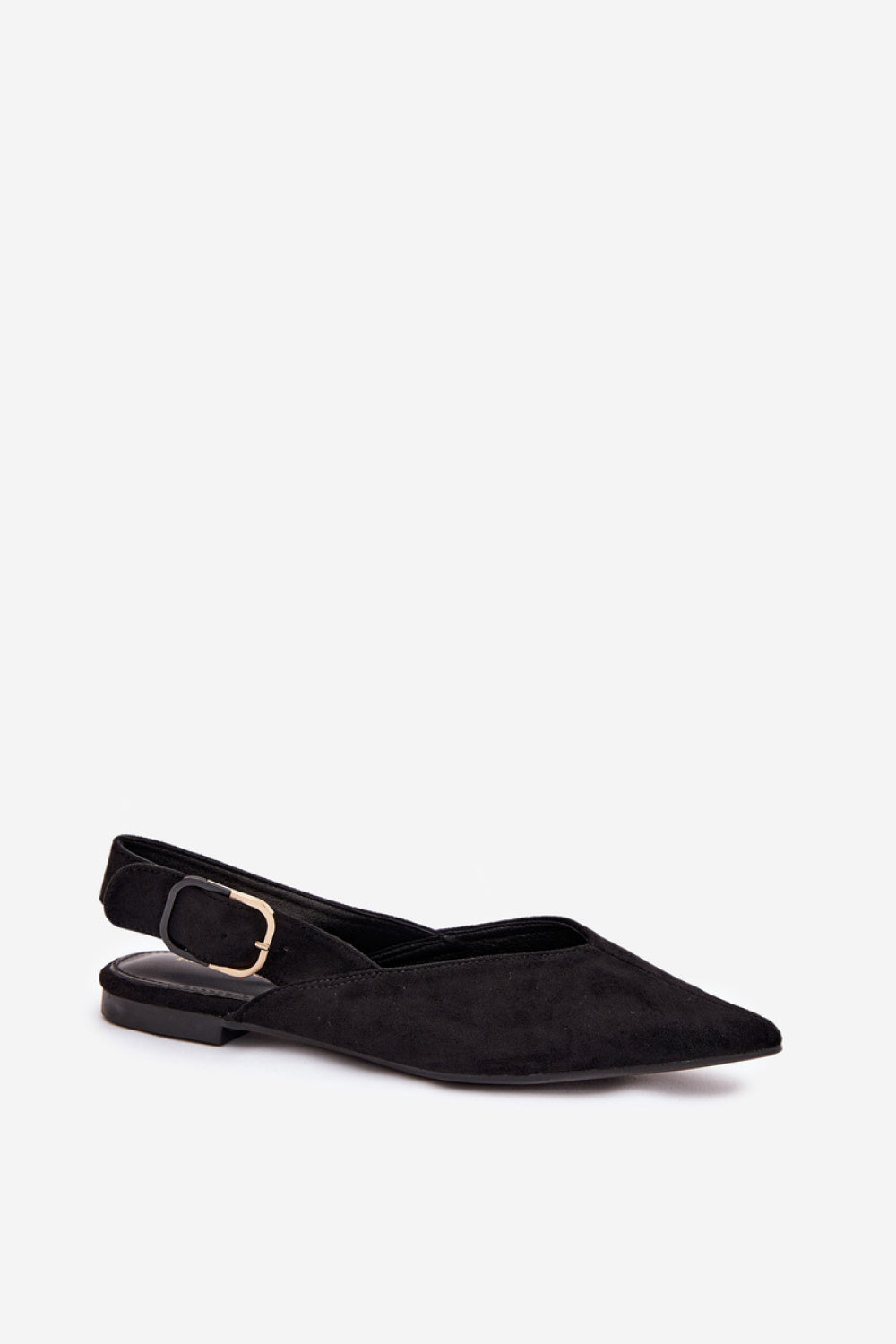 Step In Style Tanelia Black Faux Suede Flat Ballet Flats - view 2