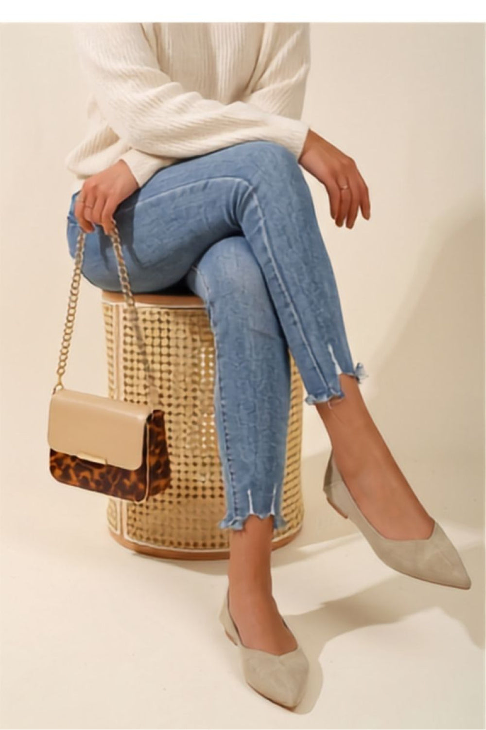 Step In Style Corabella Green Suede Flat Ballet Flats