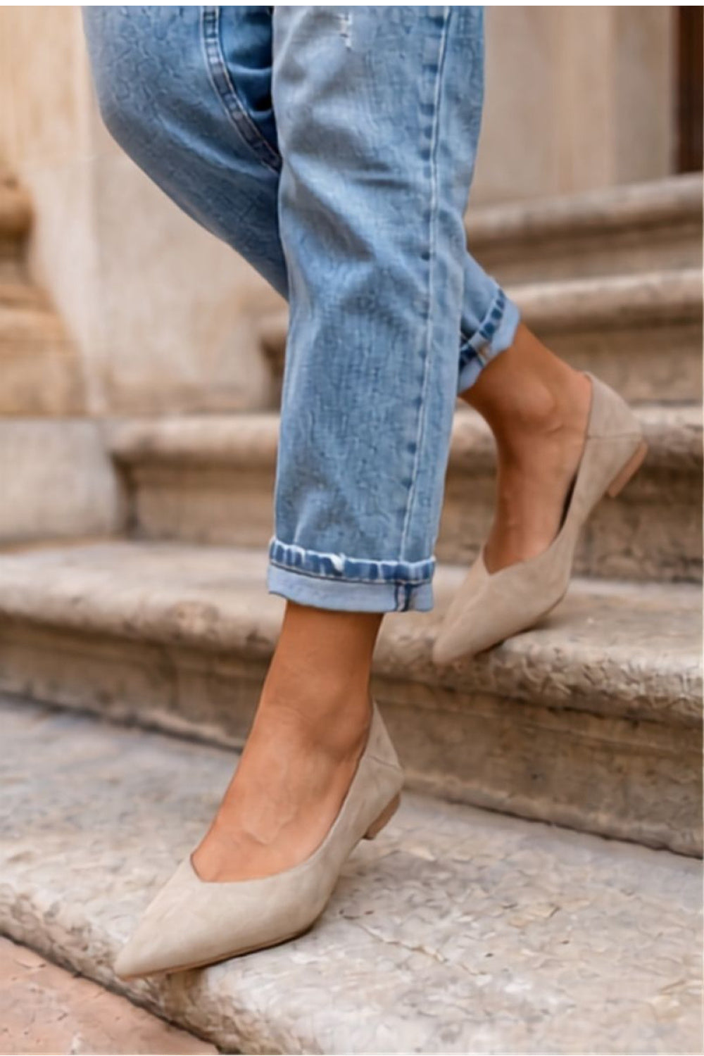 Step In Style Corabella Green Suede Flat Ballet Flats - view 3