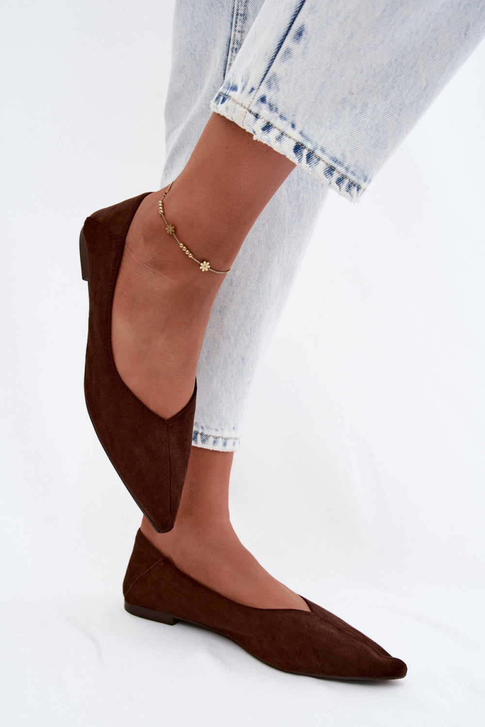 Step In Style Corabella Chocolate Suede Flat Ballet Flats - view 3