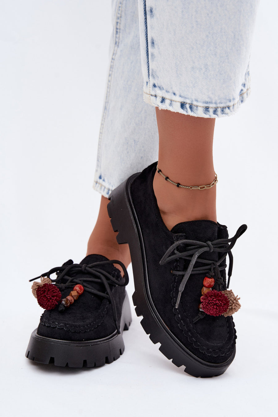 Step In Style Melonia Black Suede Platform Shoes