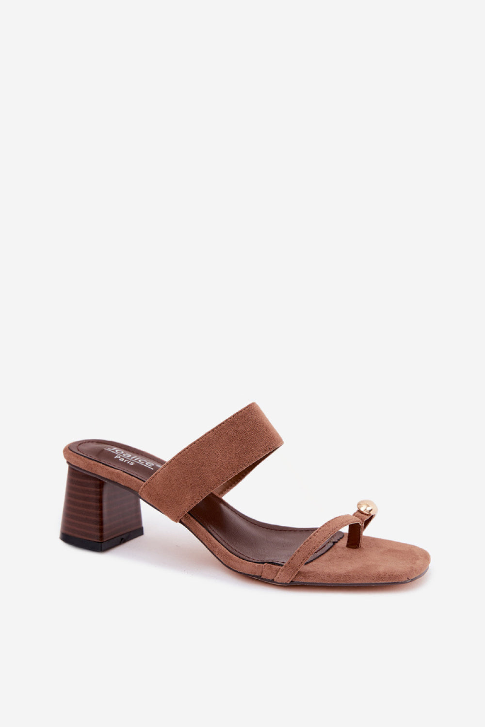 Step In Style Dakotelle Brown Suede Block Heel Heeled Sandals - view 2