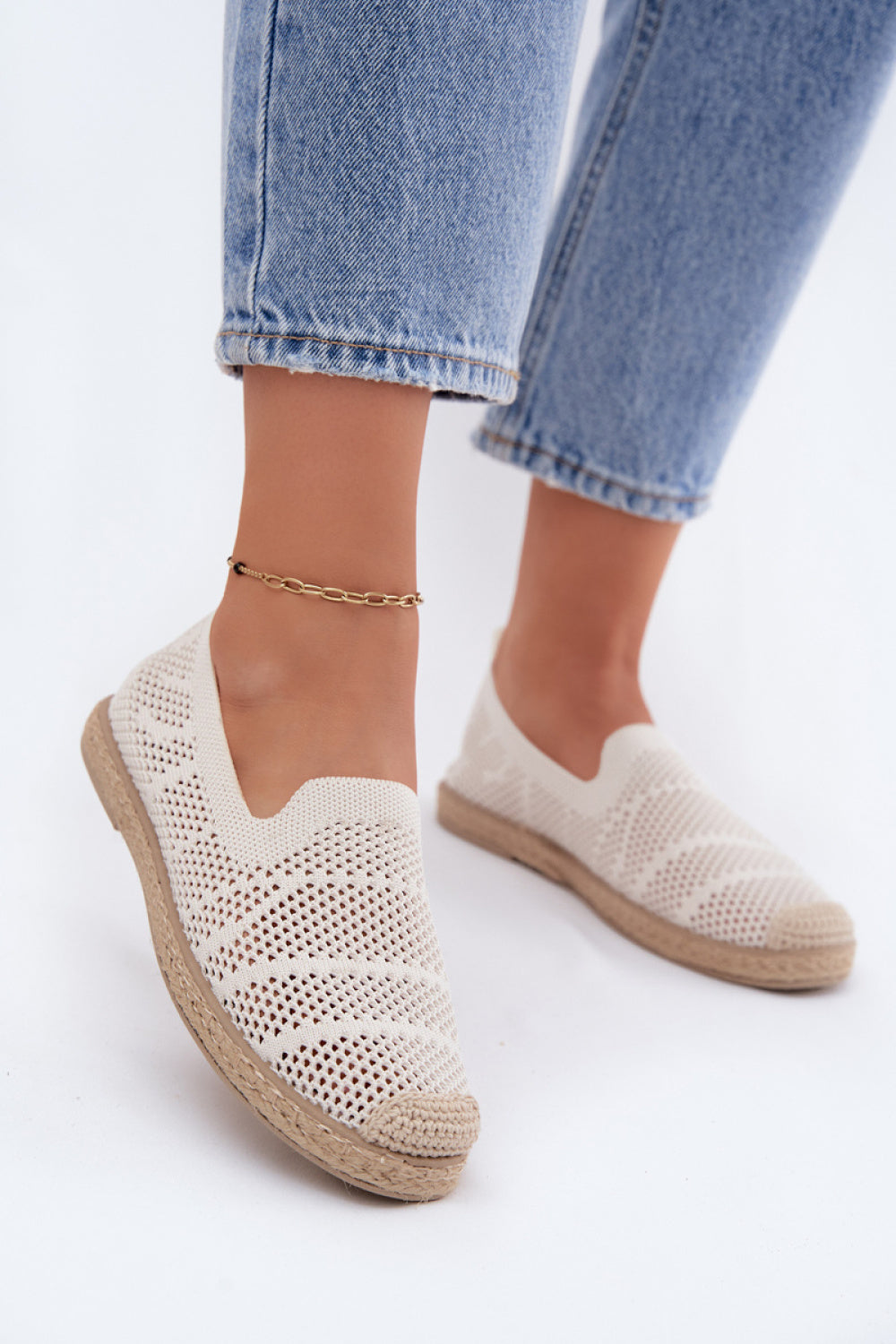 Step In Style Candessa Light Beige Lace Up Espadrilles