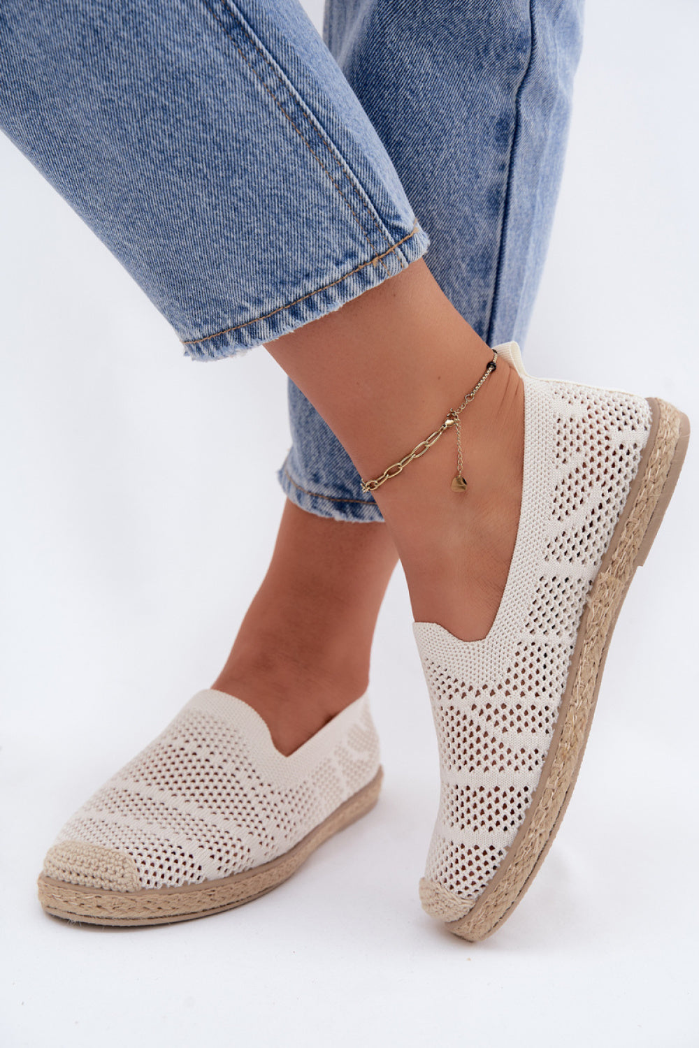 Step In Style Candessa Light Beige Lace Up Espadrilles - view 3