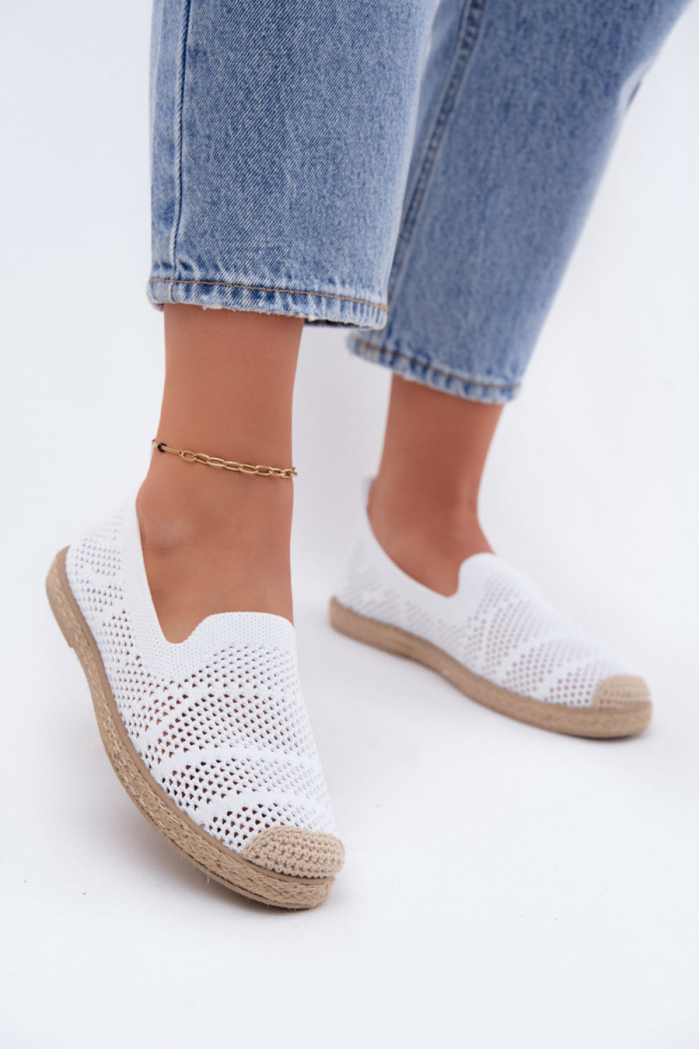 Step In Style Candessa White Lace Espadrilles