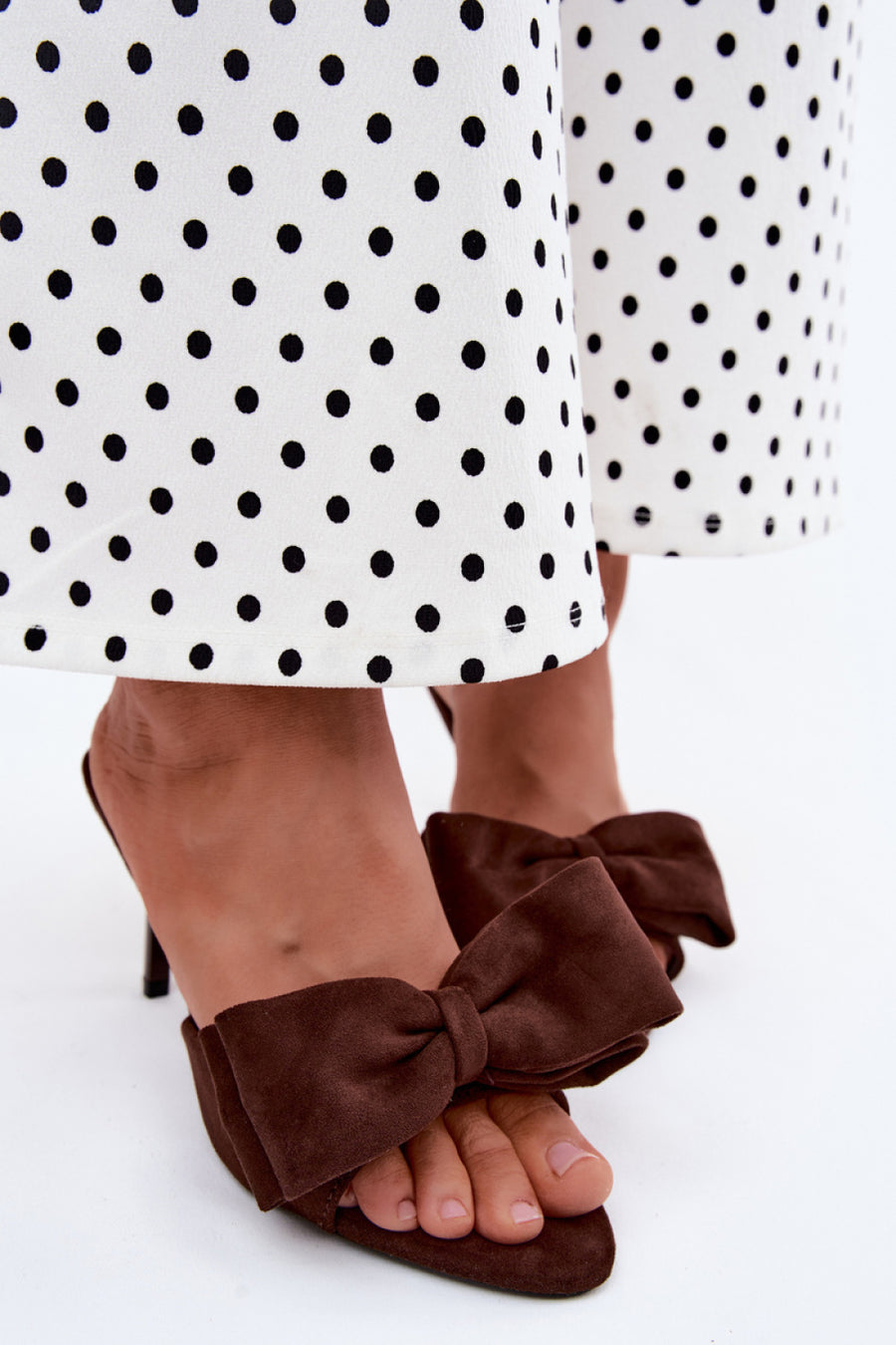 Step In Style Magnolia Chocolate Suede Stiletto Heeled Sandals