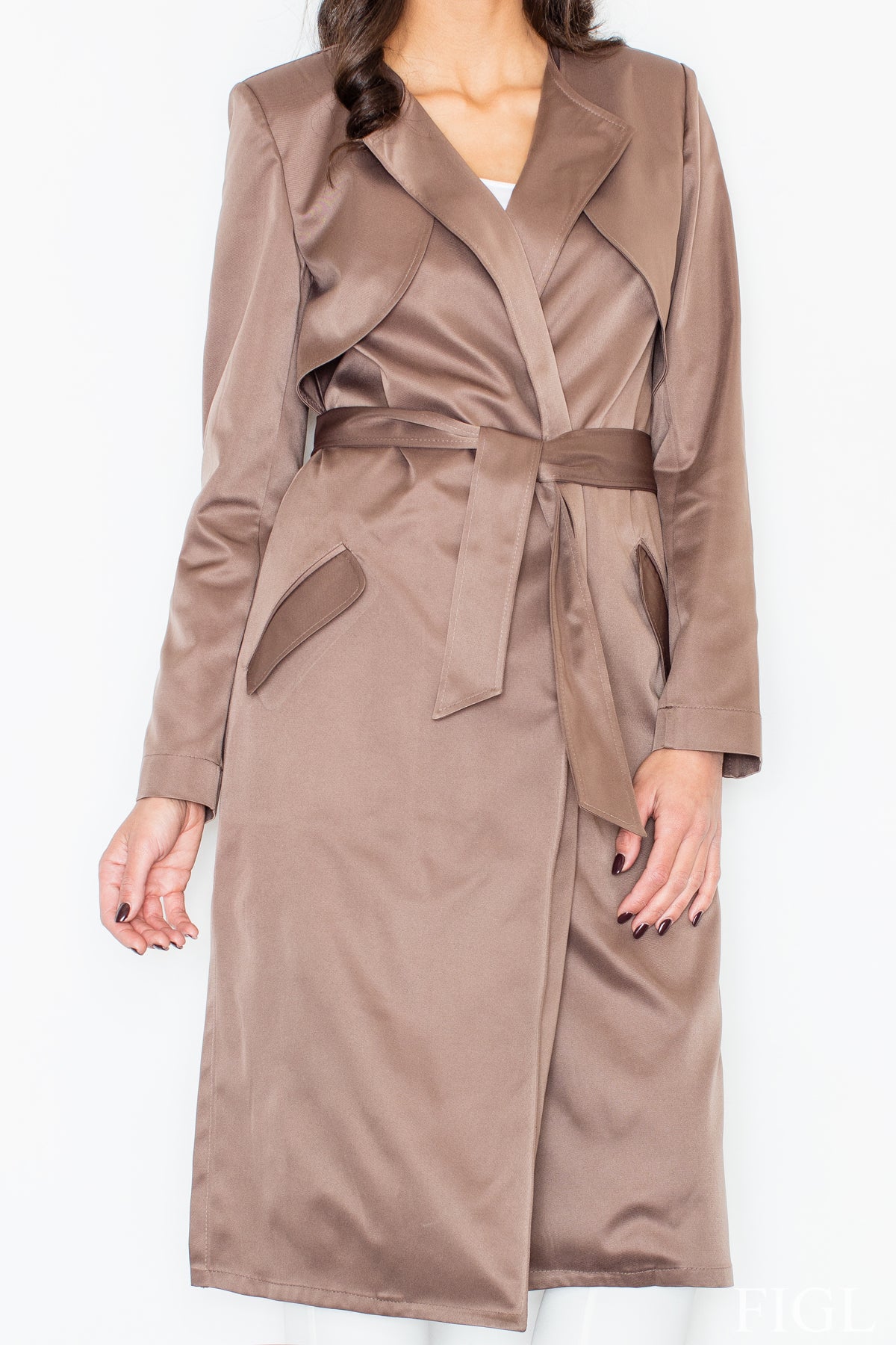 Figl Beige Straight Coat - view 3