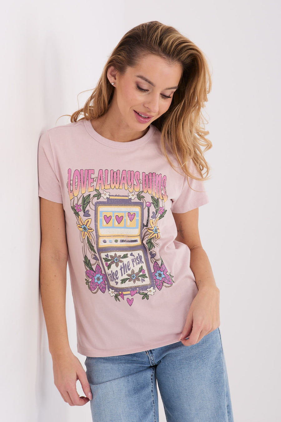 Factory Price Light Pink Short Sleeve Cotton T-Shirt