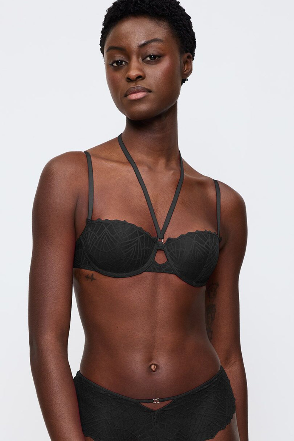 Triumph Black Lace Padded Strapless Bra
