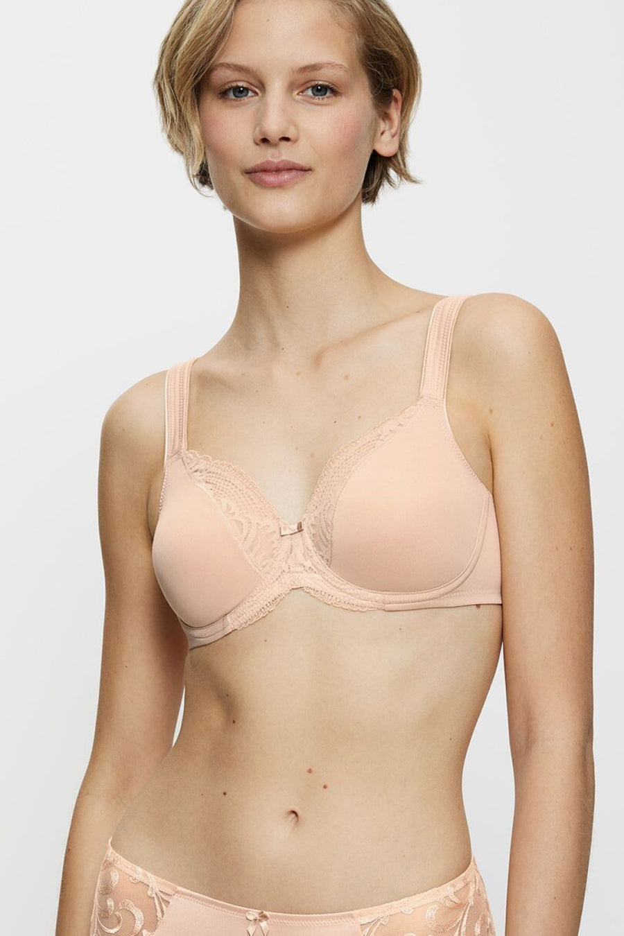 Triumph Lace Cotton Nude Lace Underwired Soft Bra