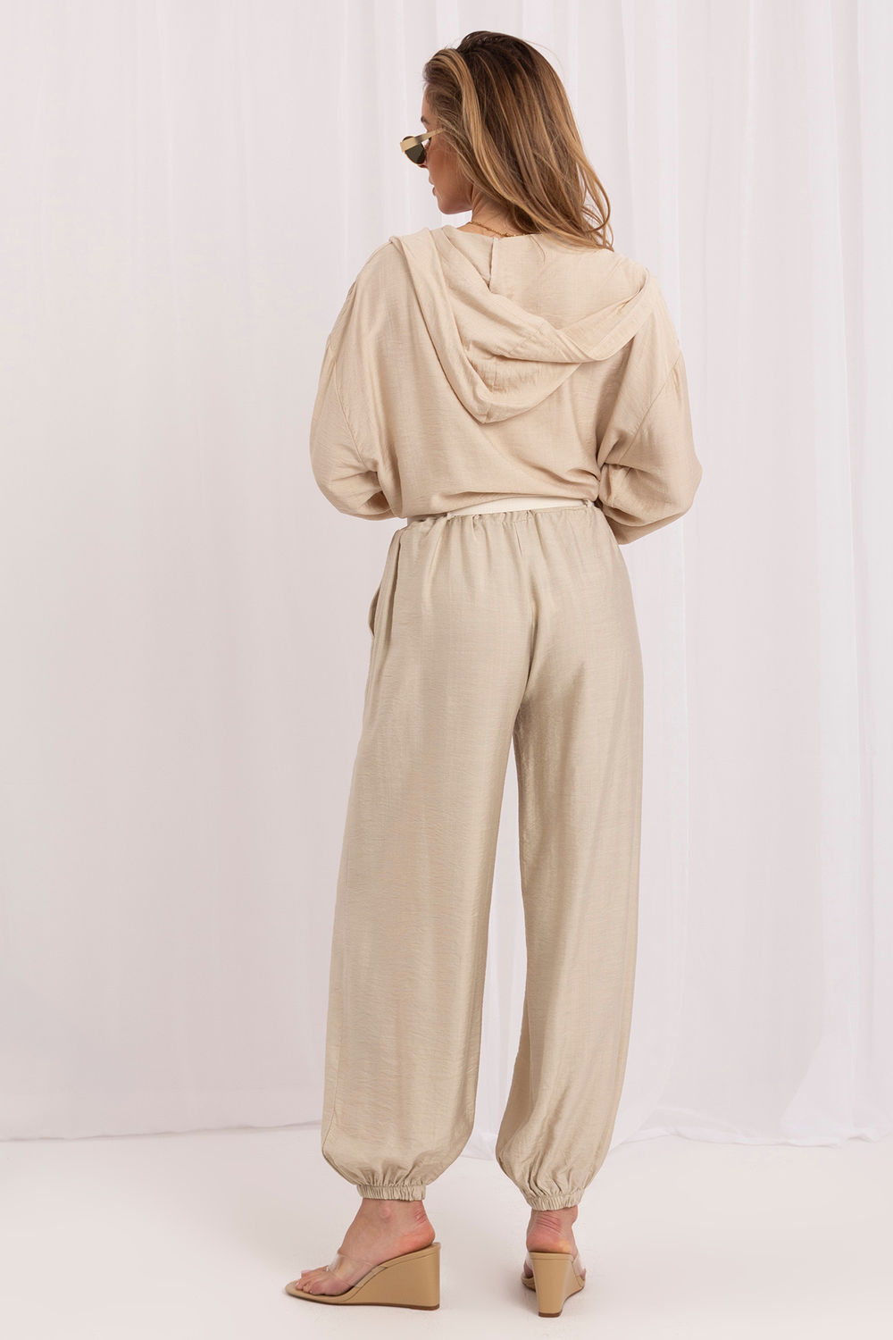 Rue Paris Beige High Waisted Trousers - view 3