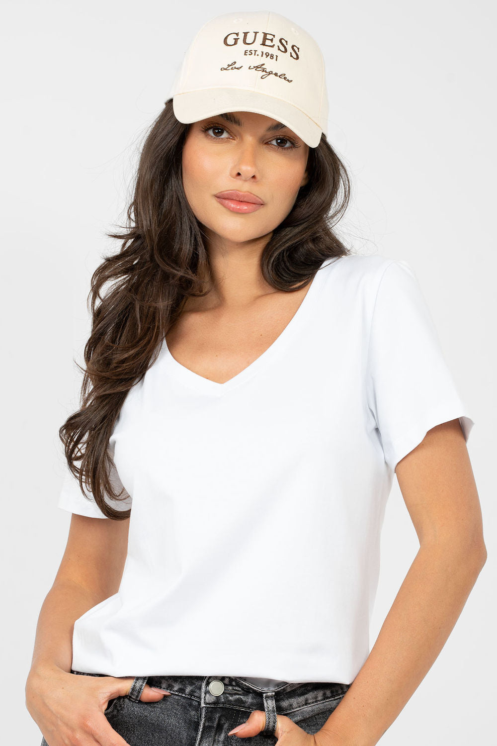 Rue Paris White V-Neck Short Sleeve T-Shirt