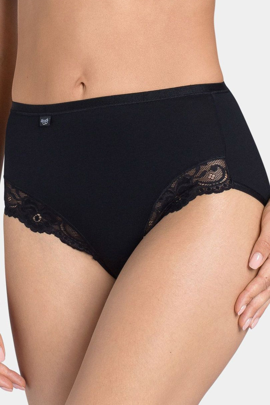 Sloggi Romance Black Lace High Waisted Knickers