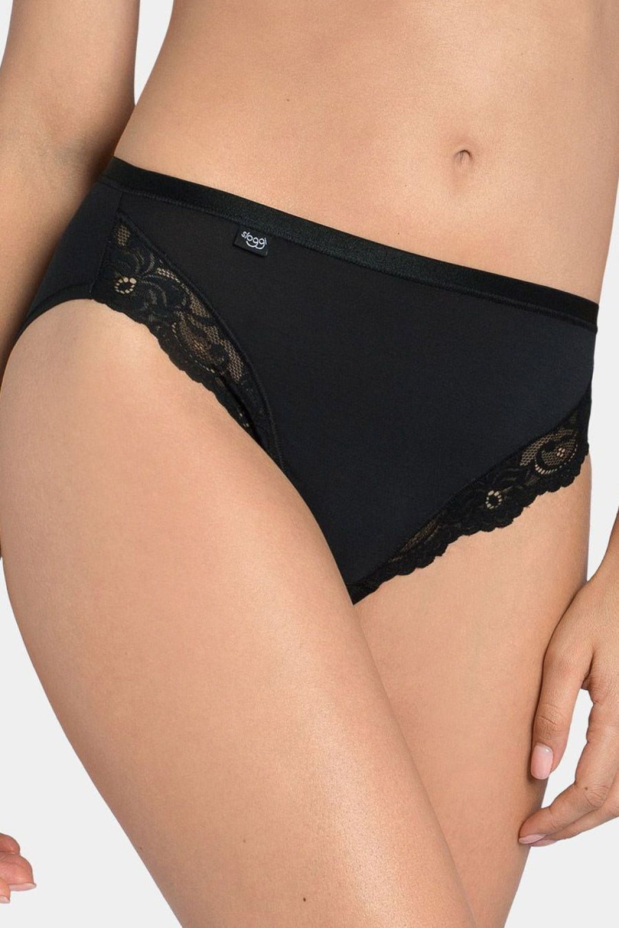 Sloggi Romance Tai Black Lace Knickers