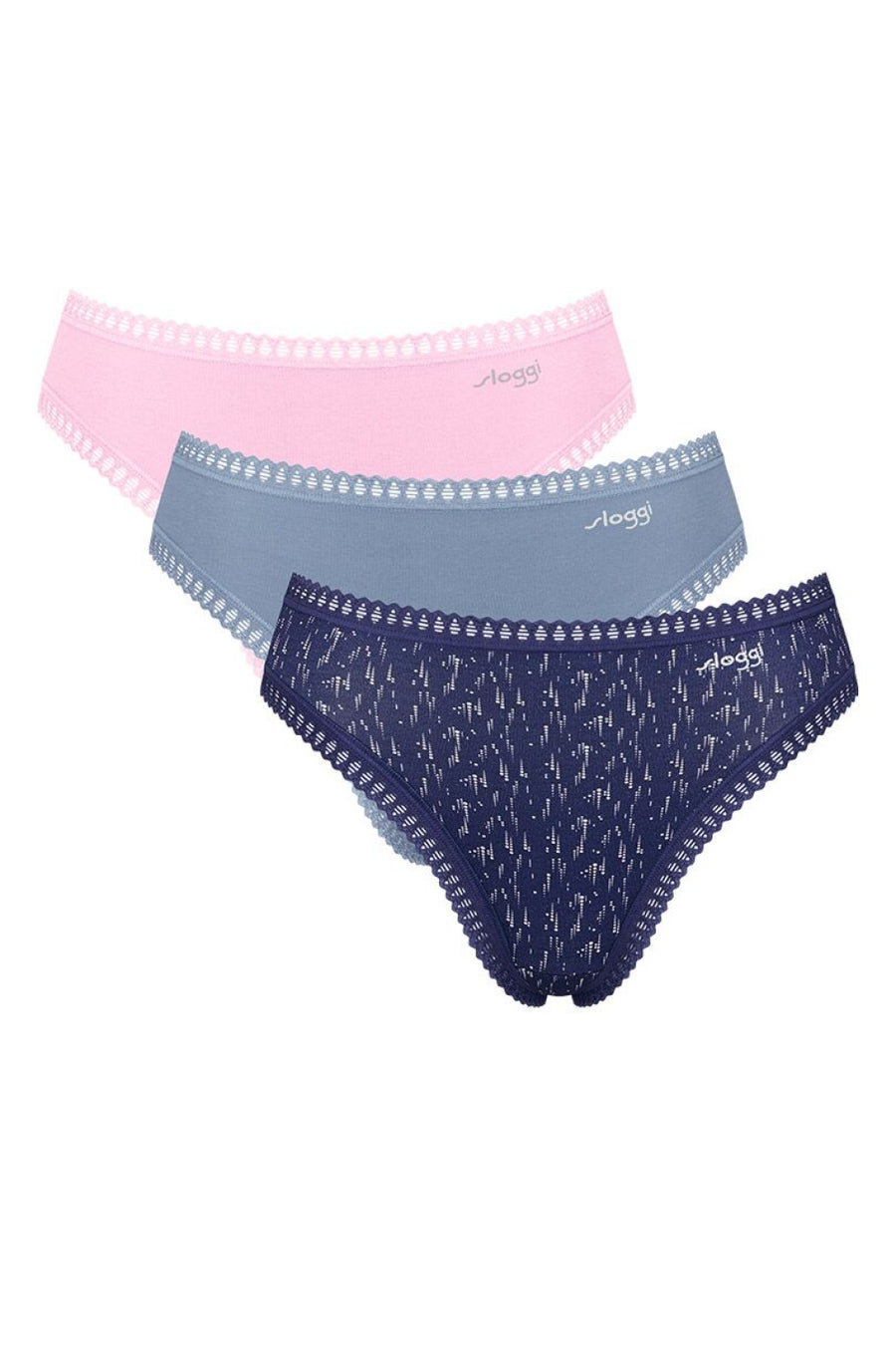 Sloggi Pink Printed Lace Lingerie Set