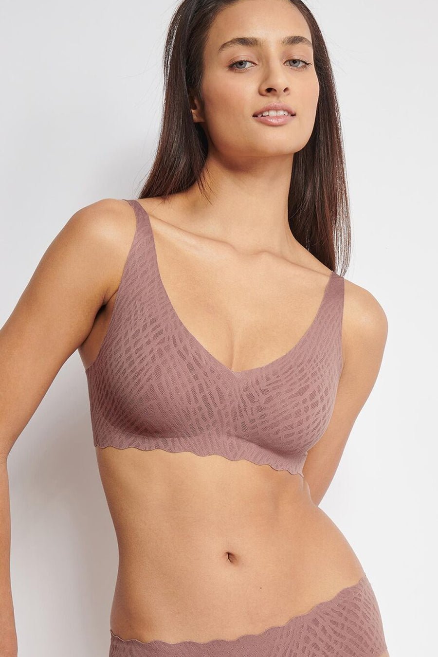 Sloggi Cocoa Lace Padded Soft Bra