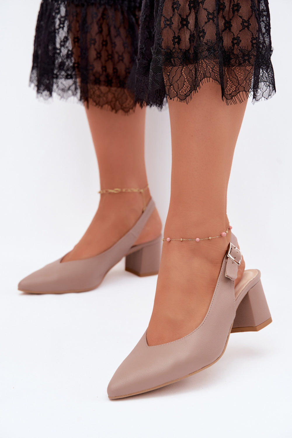 Step In Style Zazoo Taupe Leather Heeled Sandals - view 3