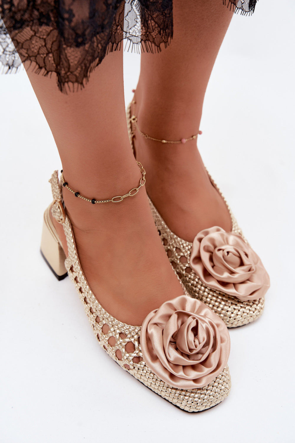Step In Style Artiker Gold Block Heel Heeled Sandals - view 3