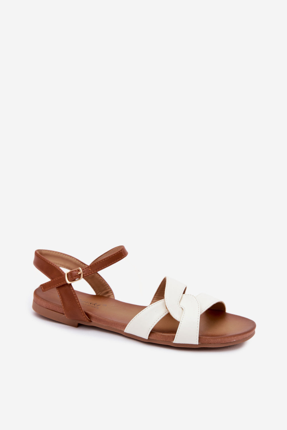 Step In Style Brown Faux Leather Flat Sandals - view 2