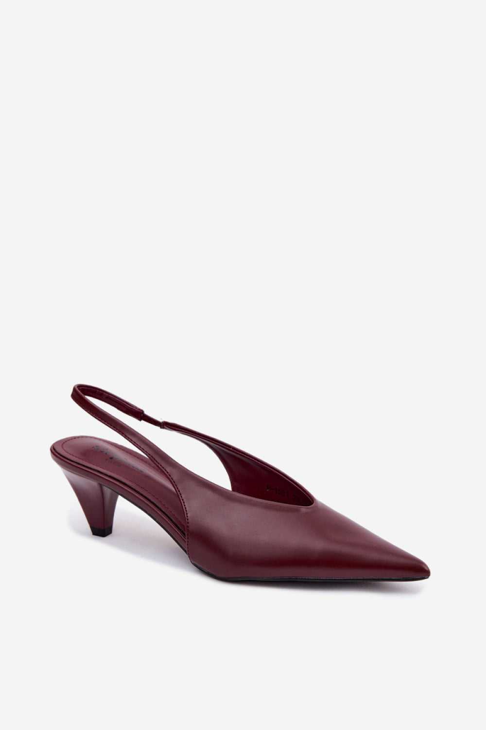 Step In Style Sapphire Burgundy Faux Leather Heeled Sandals - view 2