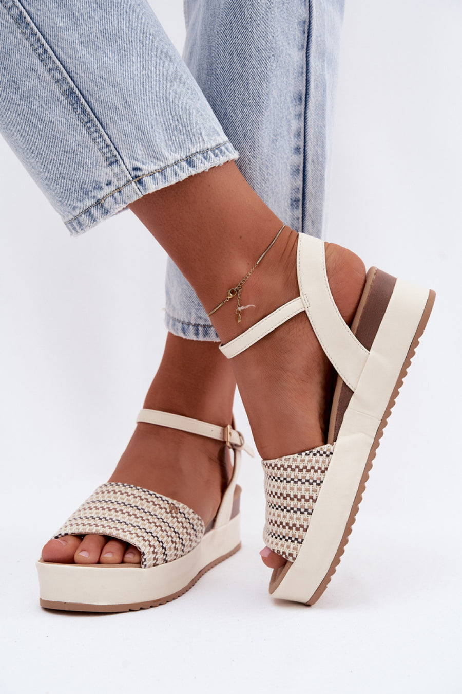 Step In Style Wrangler Light Beige Wedge Sandals