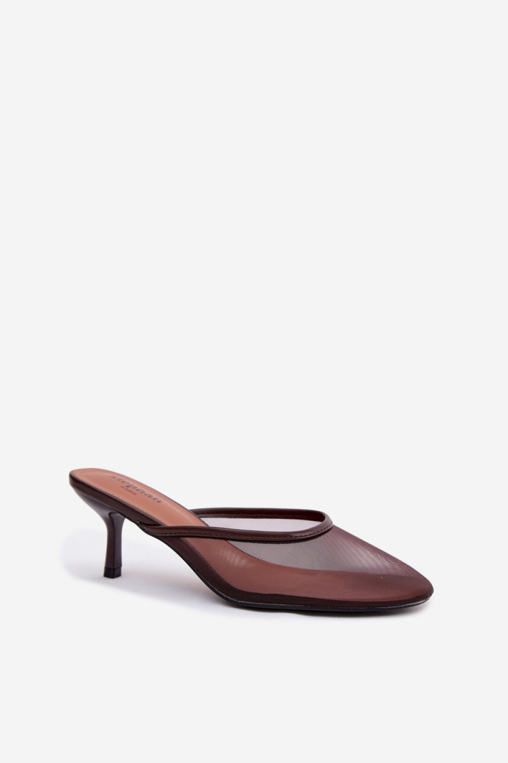 Step In Style Calmio Chocolate Mesh Stiletto Heeled Sandals - view 2