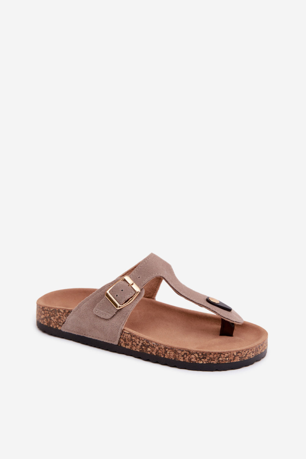 Step In Style Dark Beige Suede Toe Post Flip Flops - view 2
