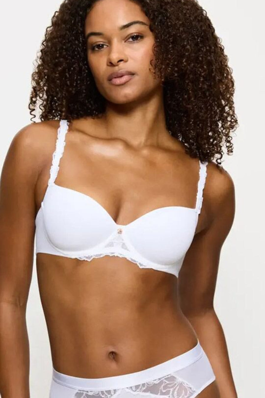 Triumph Wild Azalea Florale White Lace Balcony Padded Bra