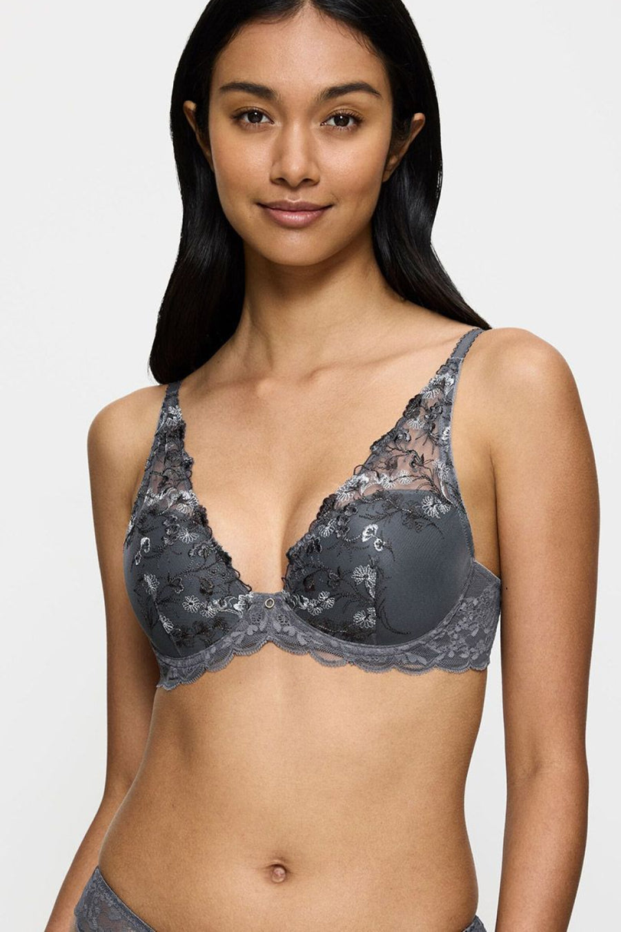 Triumph Sensual Spotlight Graphite Lace Underwired Padded Bra