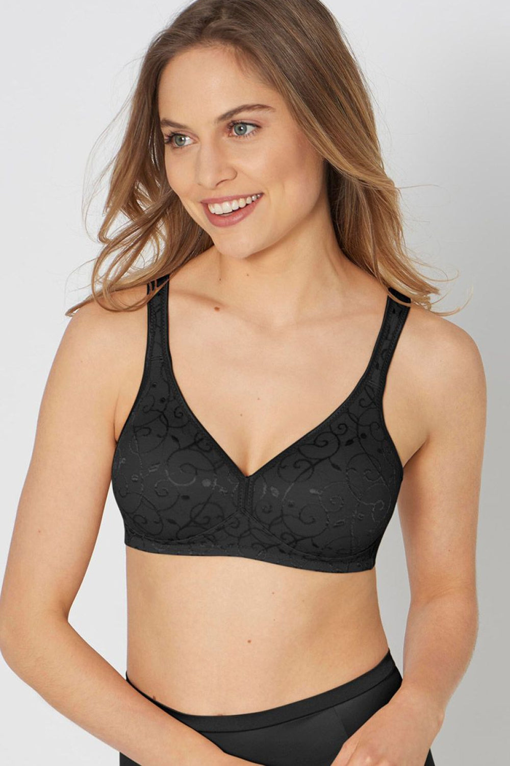 Triumph Elegant Cotton Black Underwired Soft Bra