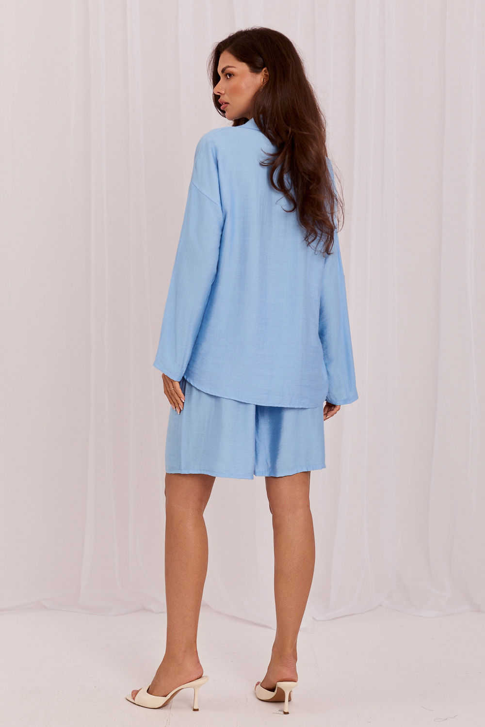 Rue Paris Light Blue Long Sleeve Co-Ord Set - view 3