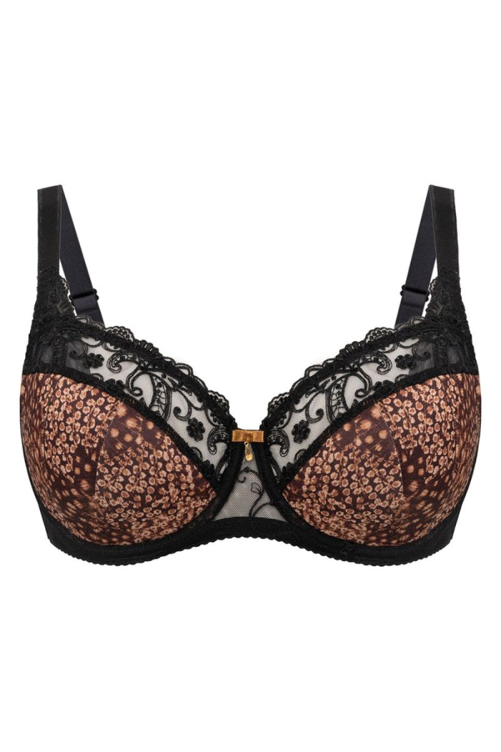 Vena Black Mesh Semi-Soft Bra