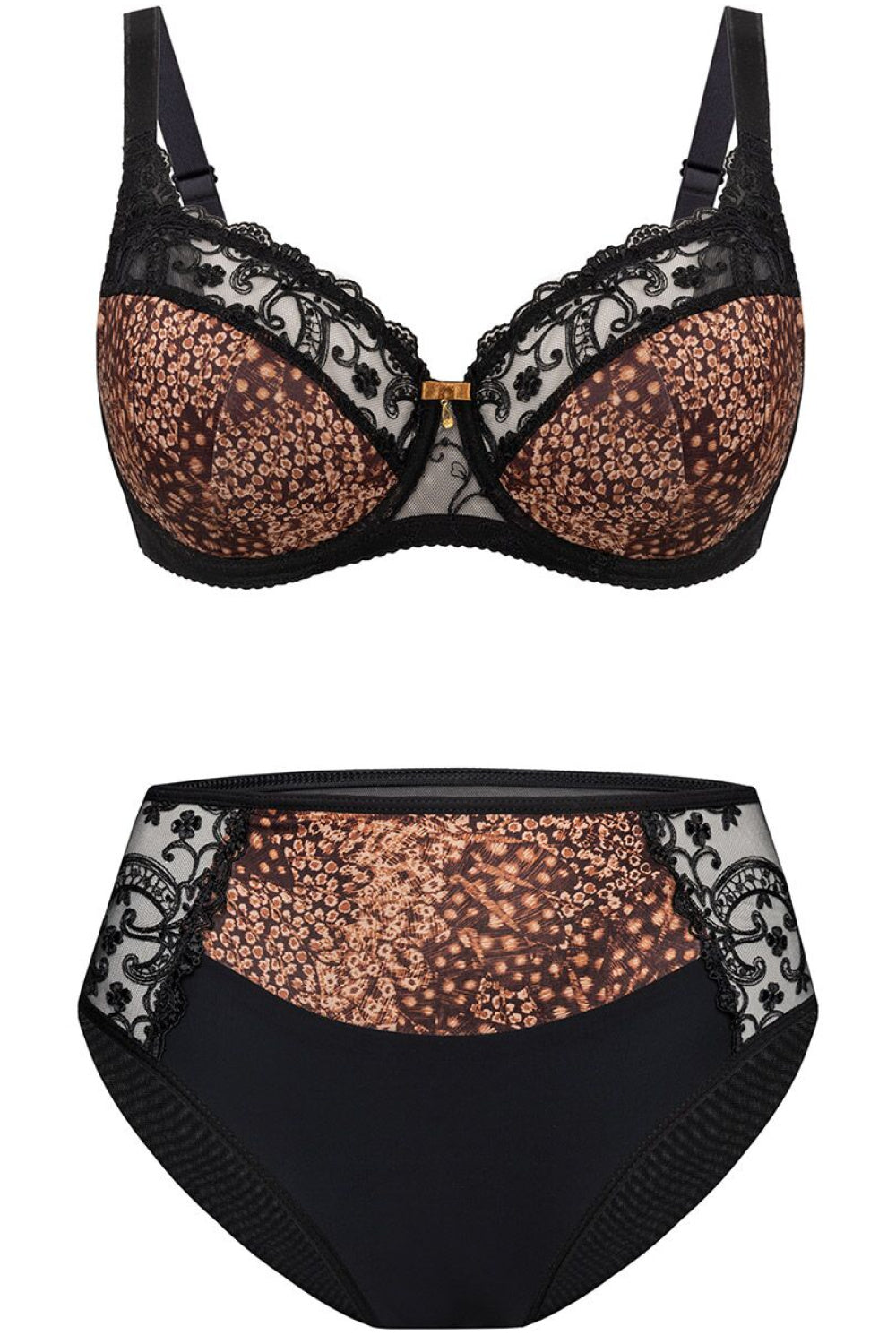 Vena Black Mesh Semi-Soft Bra - view 2