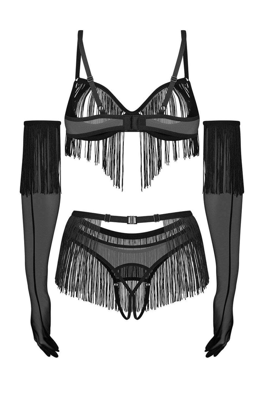 Obsessive Rossay Black Mesh Underwired Sexy Lingerie Set - view 5