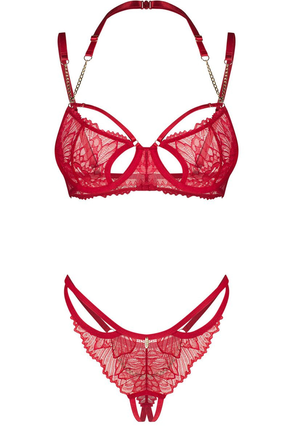 Obsessive Matildea Red Lace Underwired Sexy Lingerie Set - view 4