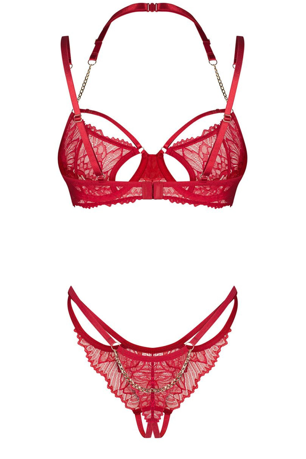 Obsessive Matildea Red Lace Underwired Sexy Lingerie Set - view 5