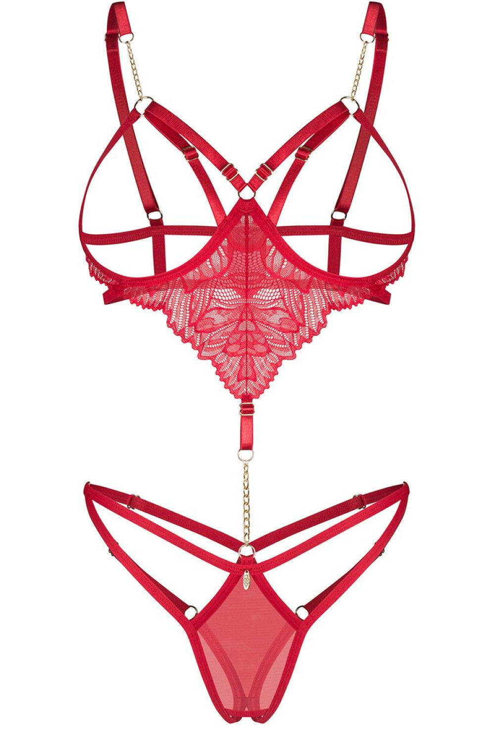 Obsessive Matildea Red Lace Underwired Bodysuit - view 2