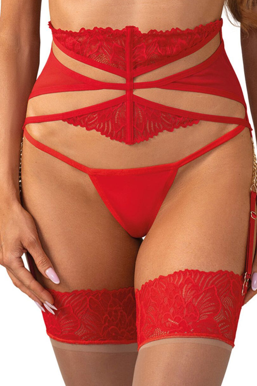 Obsessive Marildea Red Lace Suspender Belt