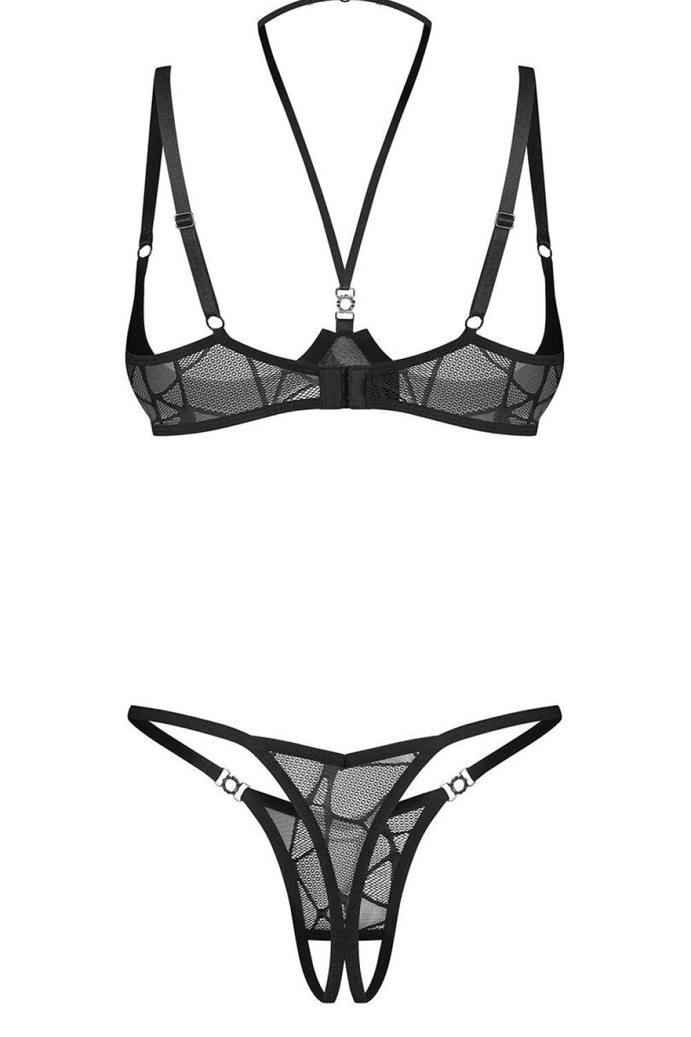 Obsessive Olianna Fiszbiny Black Balcony Underwired Sexy Lingerie Set - view 4
