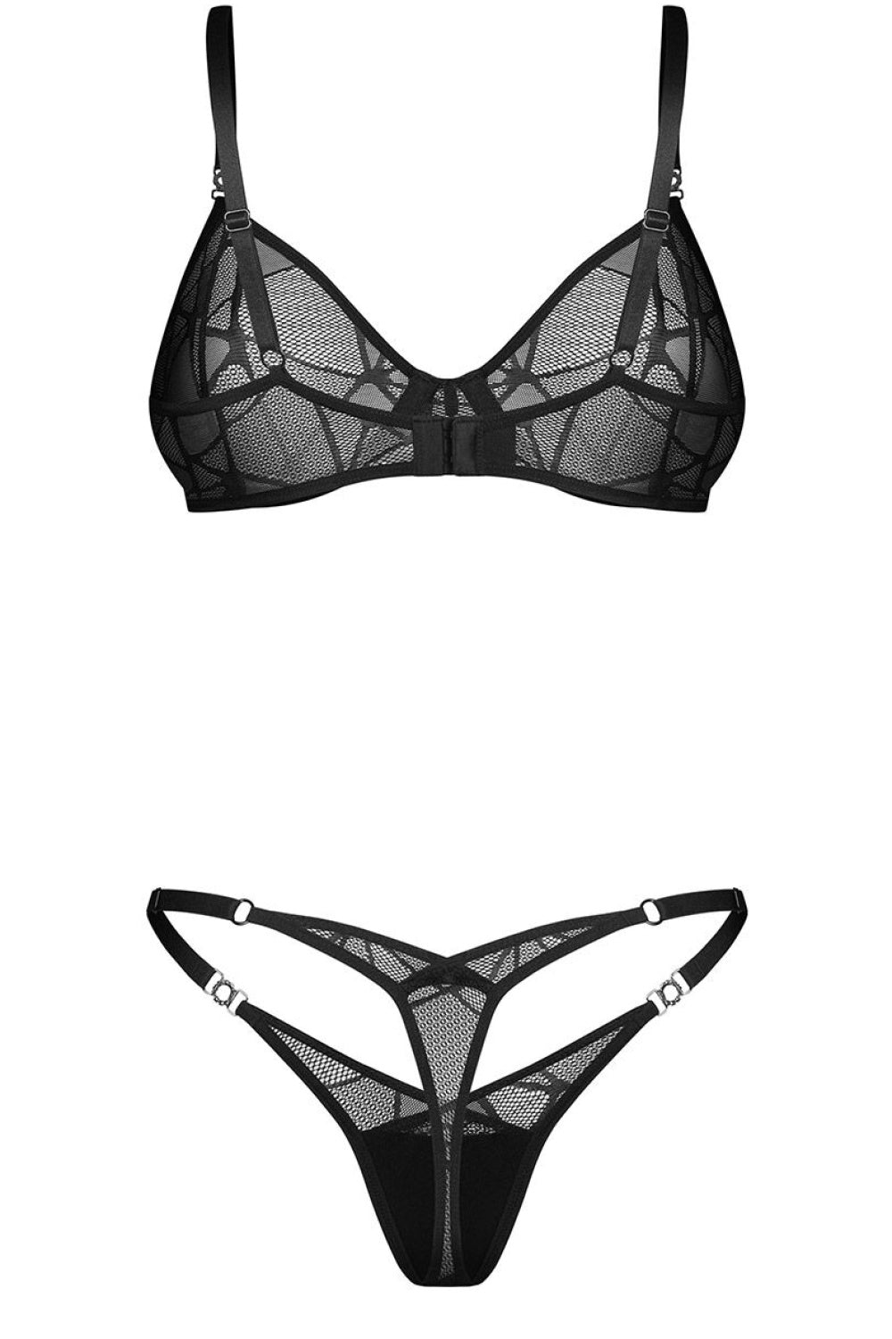 Obsessive Olianna Siatka Black Lace Underwired Sexy Lingerie Set - view 5