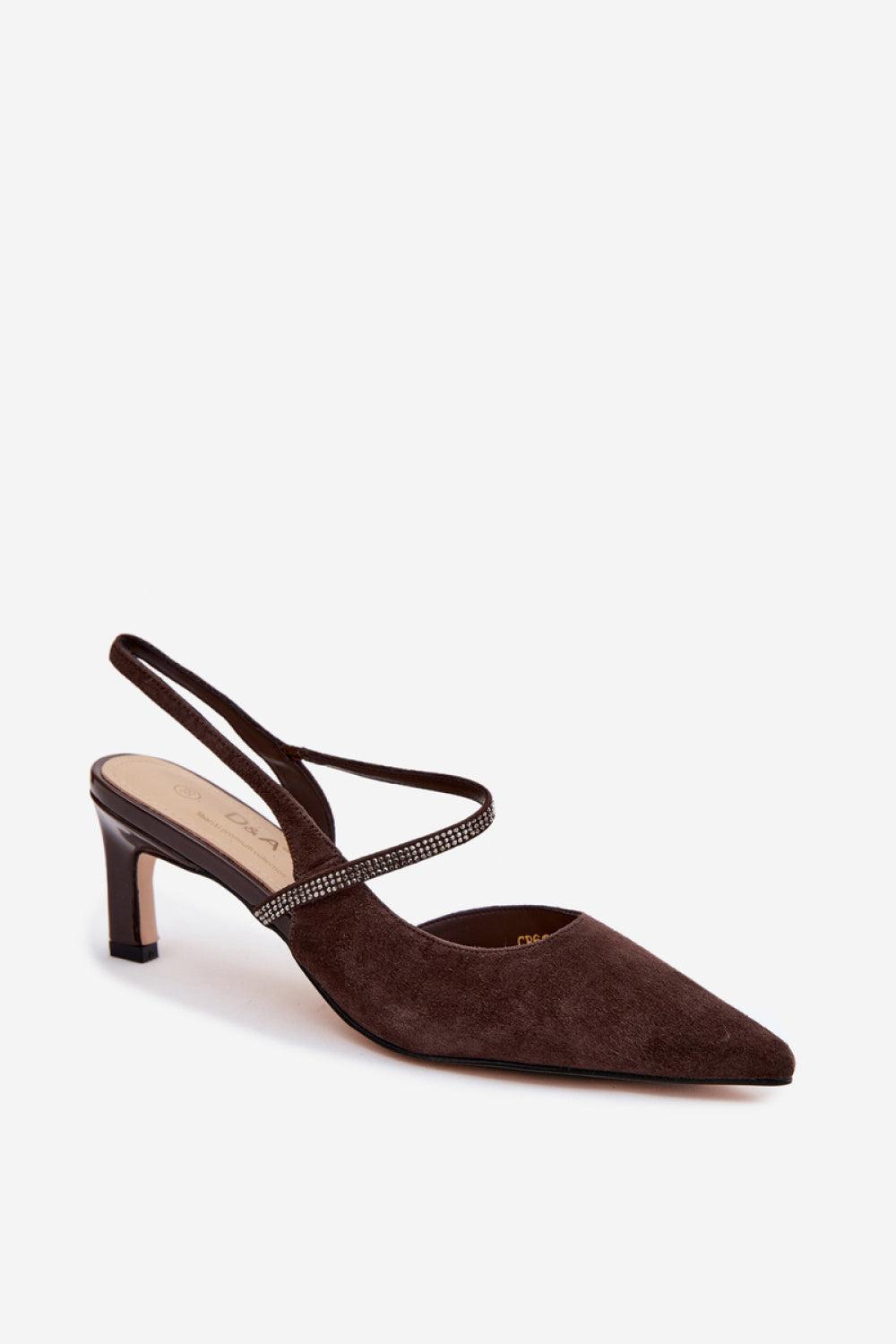 Step In Style Chocolate Slim Fit Suede Heeled Sandals - view 2