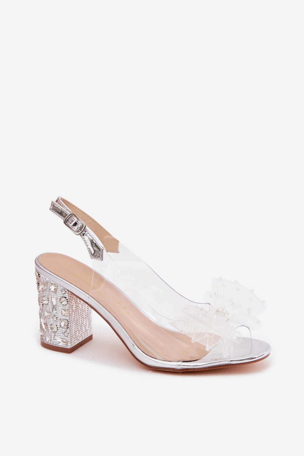 Step In Style Silver Mesh Stiletto Heeled Sandals - view 2