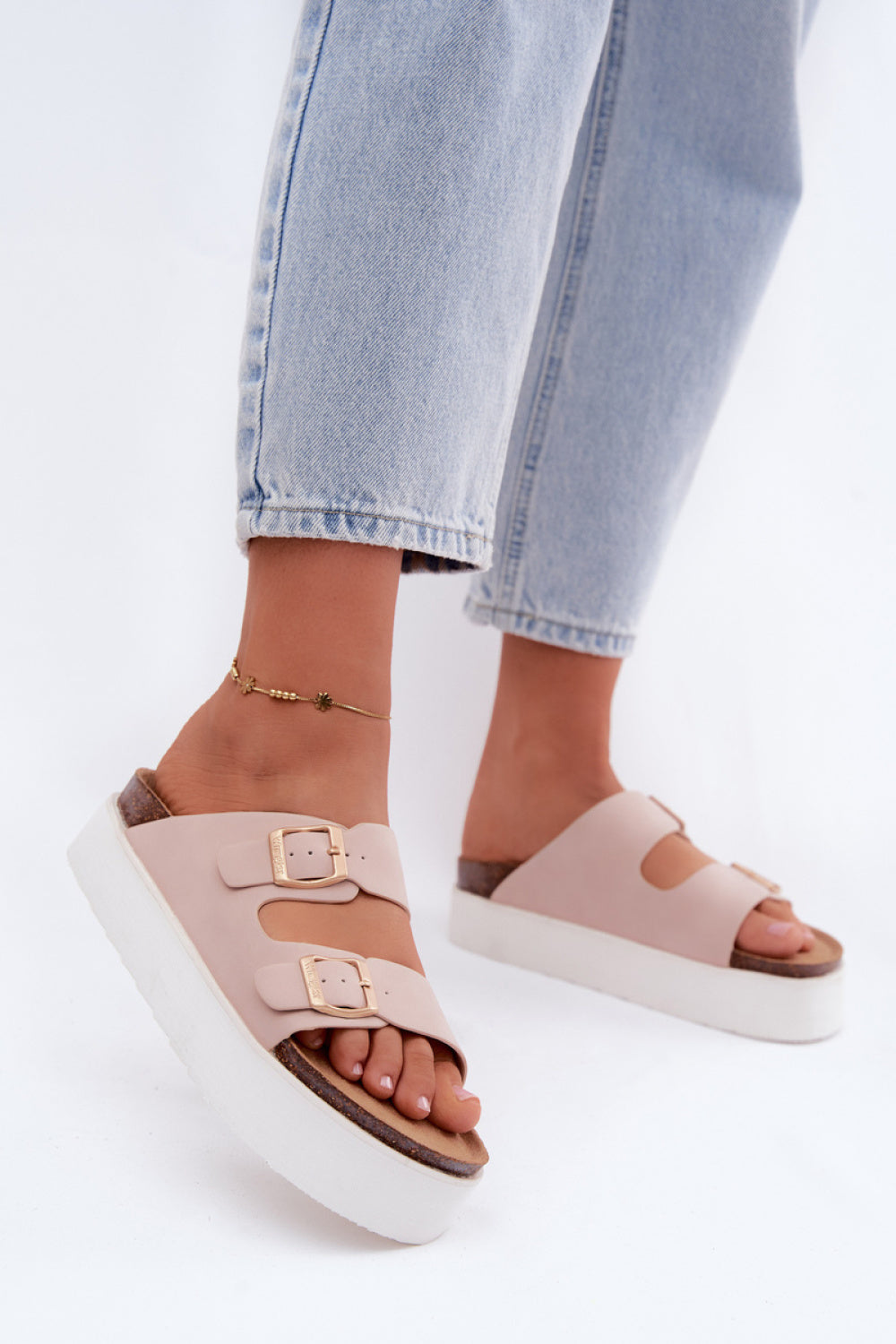 Step In Style Wrangler Pink Faux Suede Platform Sandals
