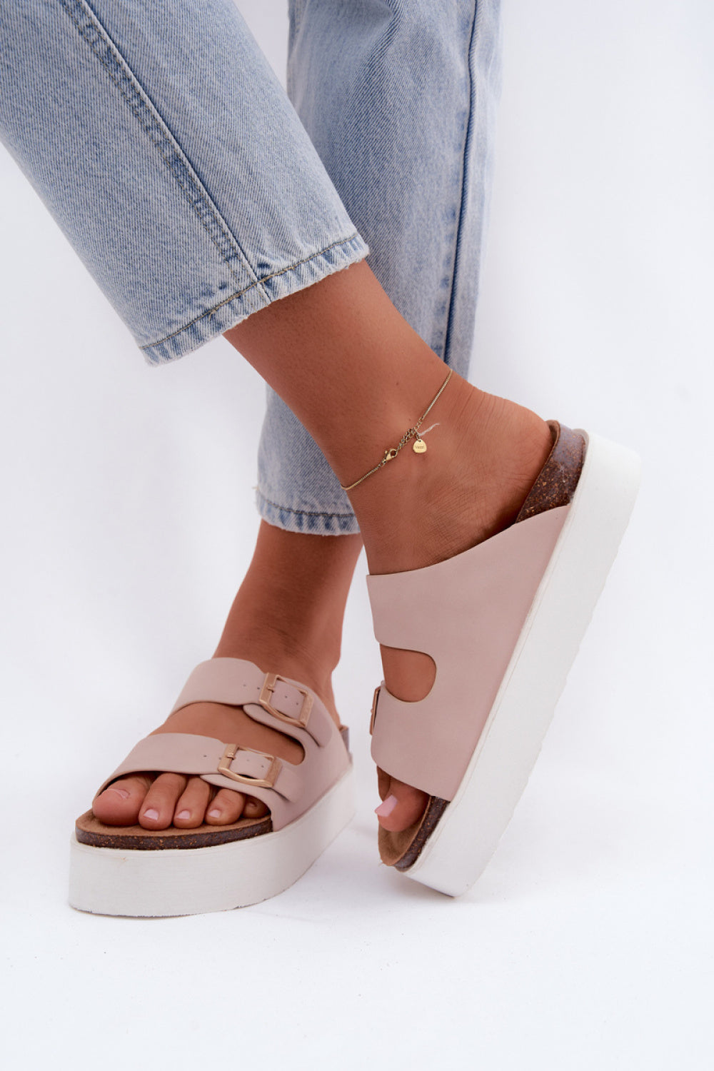 Step In Style Wrangler Pink Faux Suede Platform Sandals - view 3