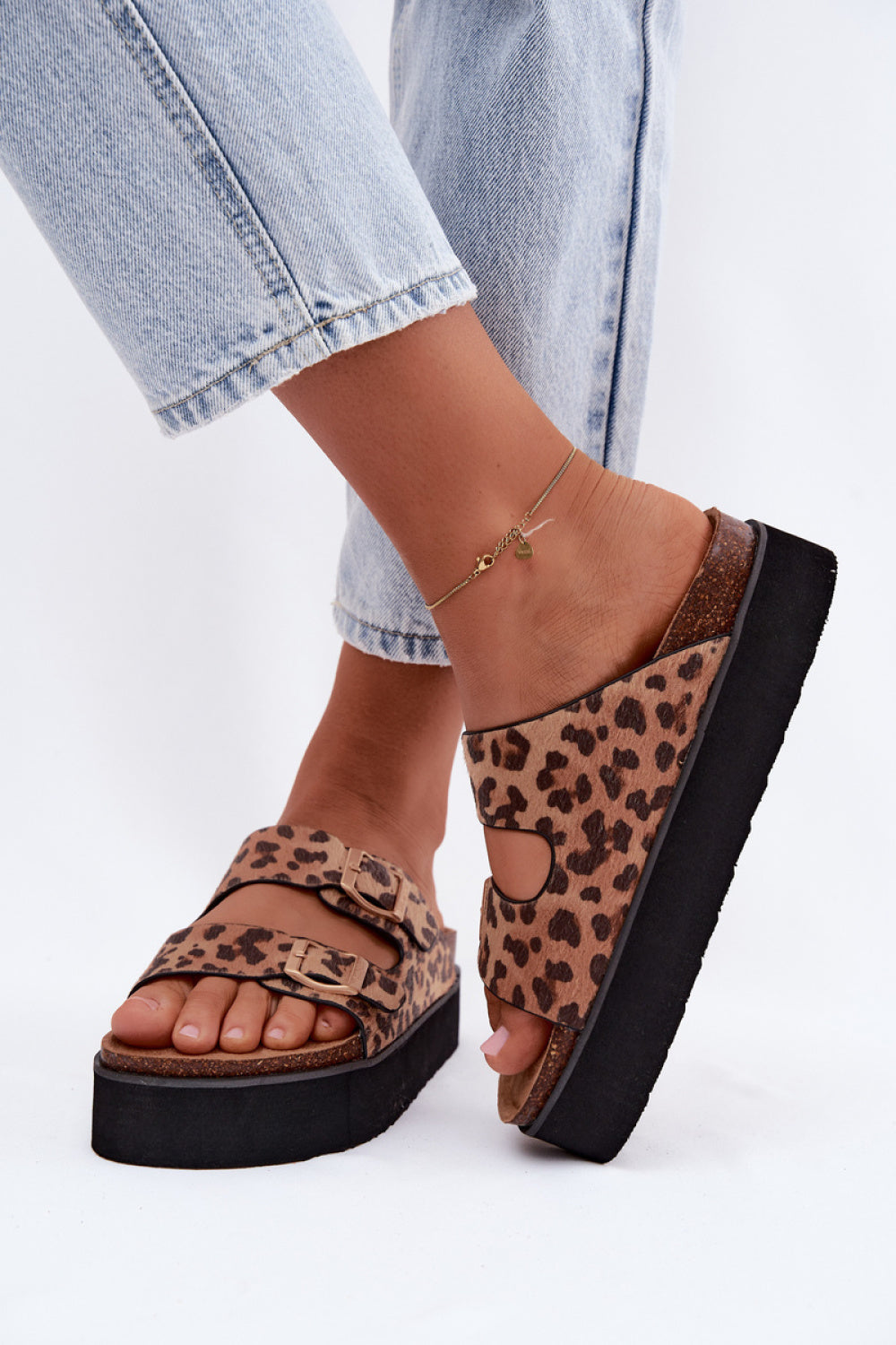 Step In Style Wrangler Leopard Print Faux Suede Platform Sandals - view 3