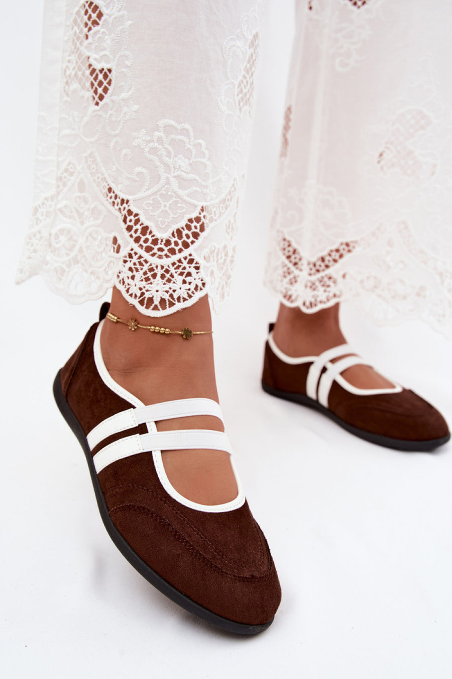 Step In Style Donatella Chocolate Ballet Flats