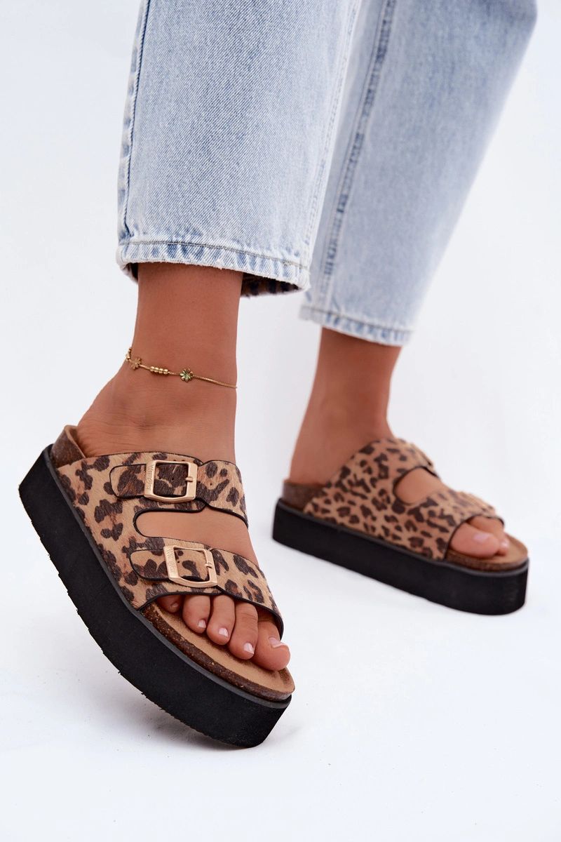 Step In Style Wrangler Leopard Print Faux Suede Platform Sandals - view 4