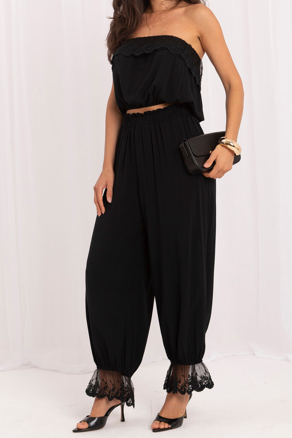 Italy Moda Black Lace Sleeveless Co-Ord Set - view 2