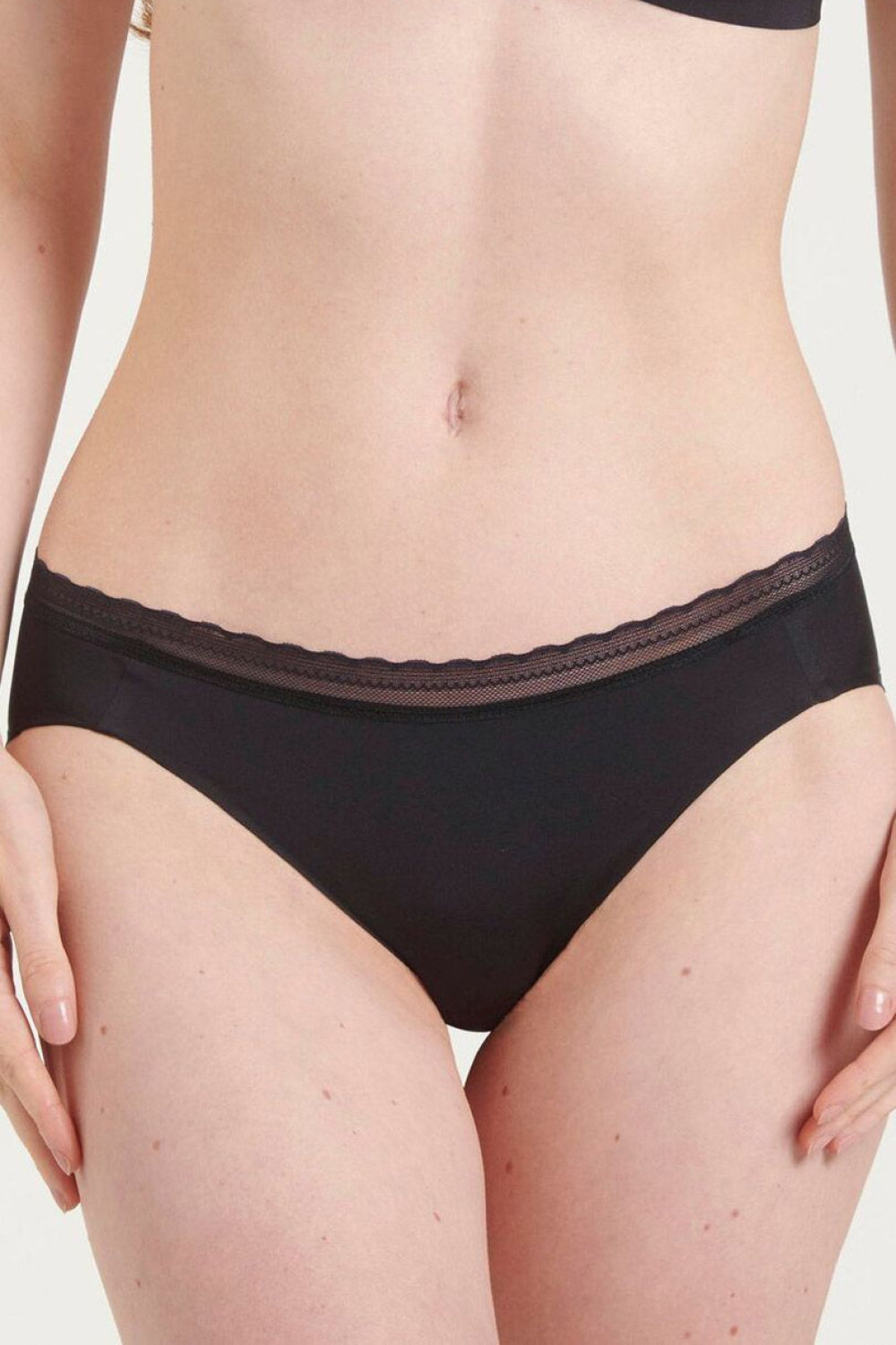 Sloggi Hipster Black Mesh Knickers